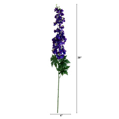 39" Artificial Delphinium Flower Stems- Set of 3