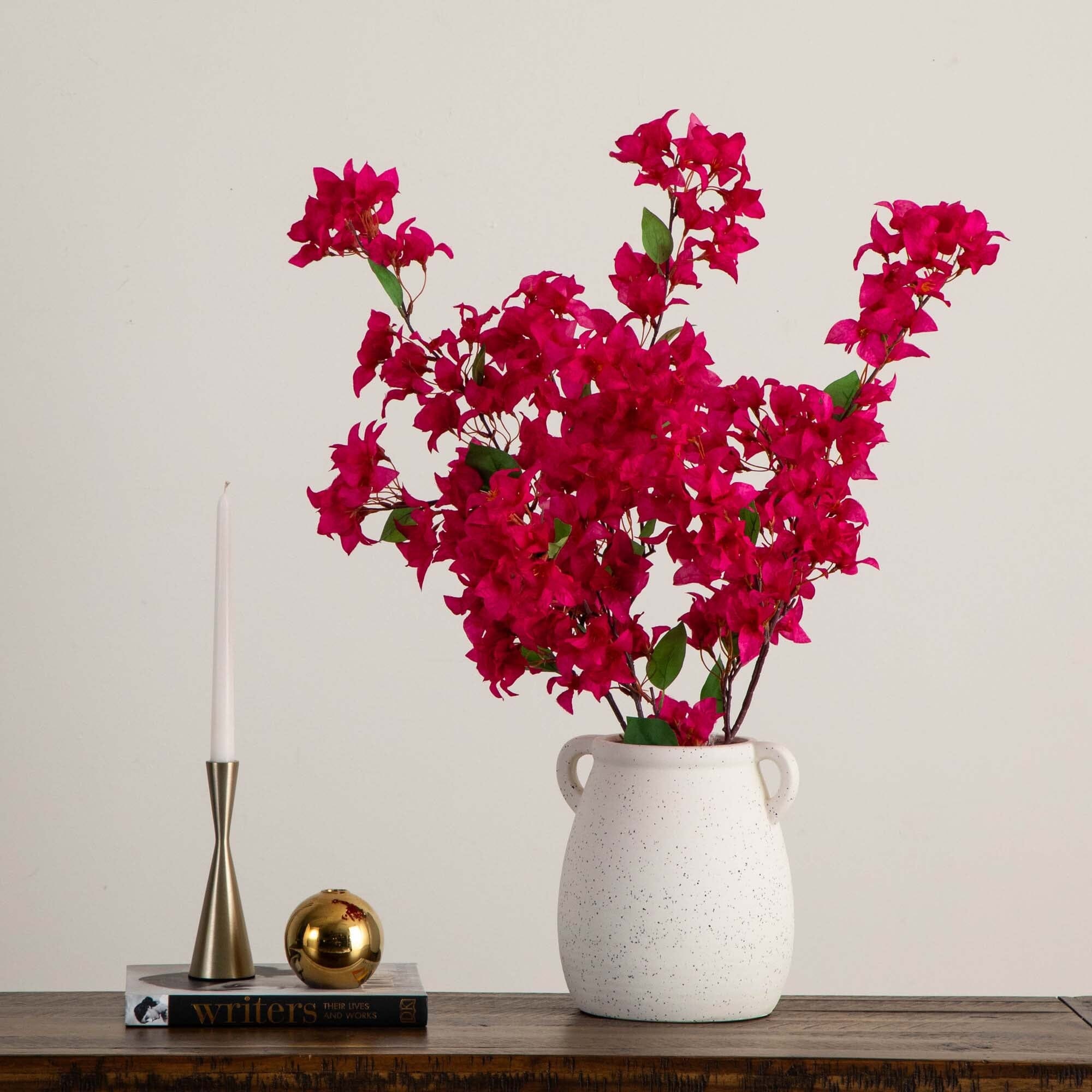 47" Artificial Bougainvillea Flower Stems - Set of 3