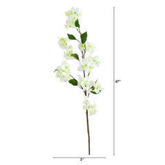 47" Artificial Bougainvillea Flower Stems - Set of 3