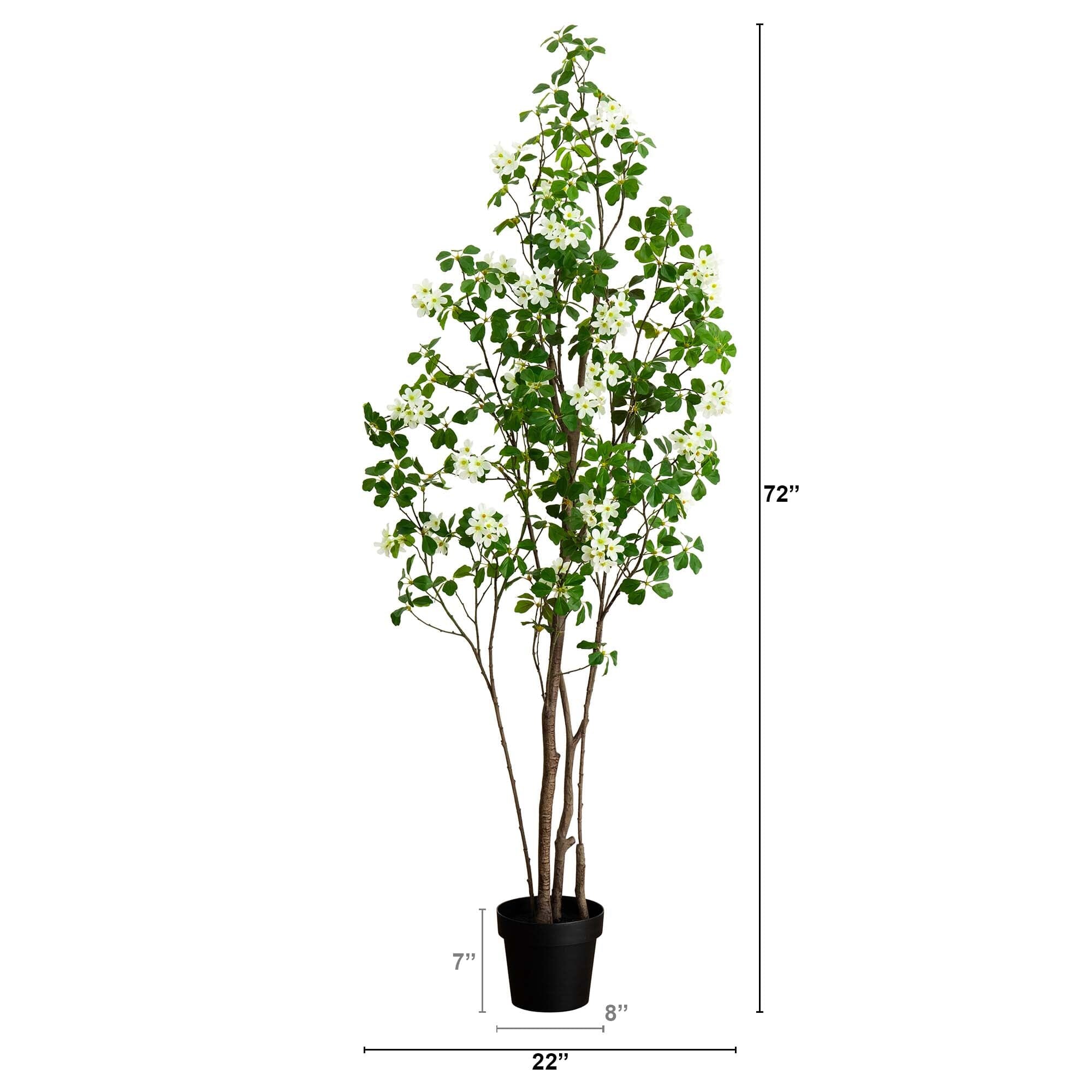 6’ Artificial Dogwood Tree with Real Touch Leaves