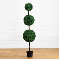 6’ Artificial Triple Ball Boxwood Topiary Tree (Indoor/Outdoor)