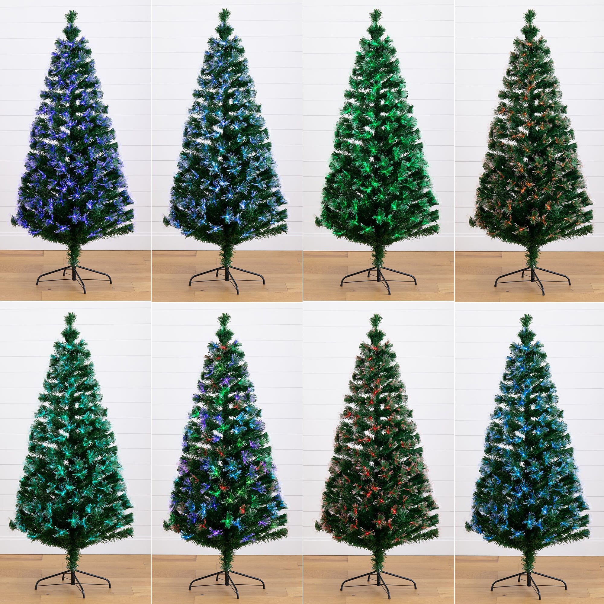 6' Pre-Lit Fiber Optic Artificial Christmas Tree with 220 Colorful LED and Remote Control Show