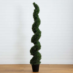 7' UV Resistant Artificial Rosemary Spiral Topiary Tree (Indoor/Outdoor)