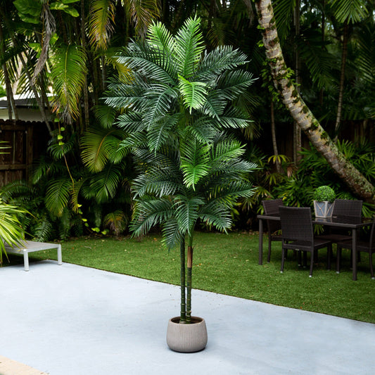 9’ UV Resistant Artificial Double Robellini Palm Tree (Indoor/Outdoor)