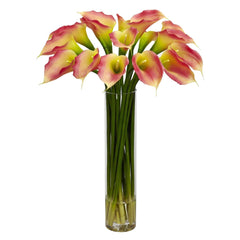 Calla Lilly w/Cylinder Silk Flower Arrangement