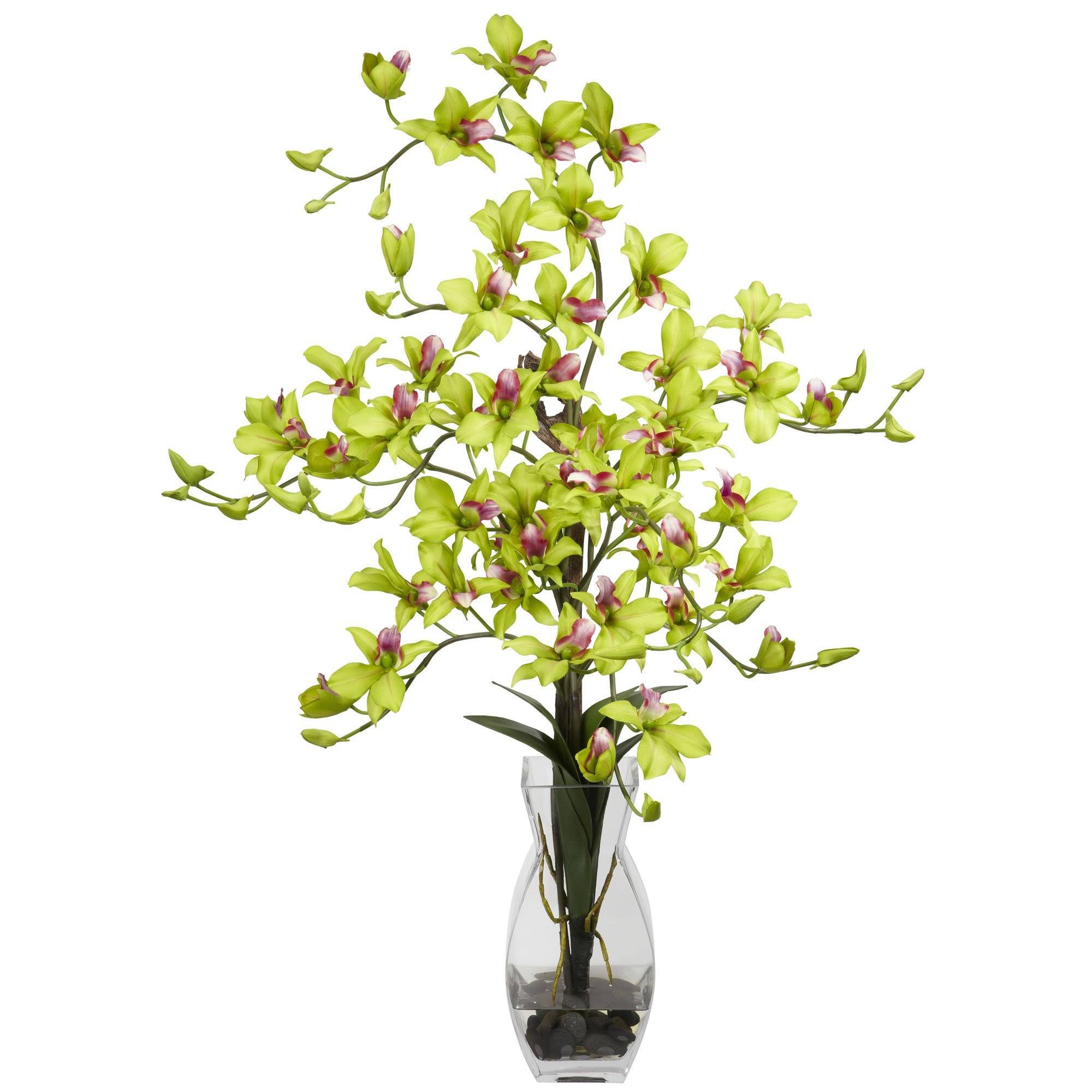 Dendrobium w/Vase Silk Flower Arrangement