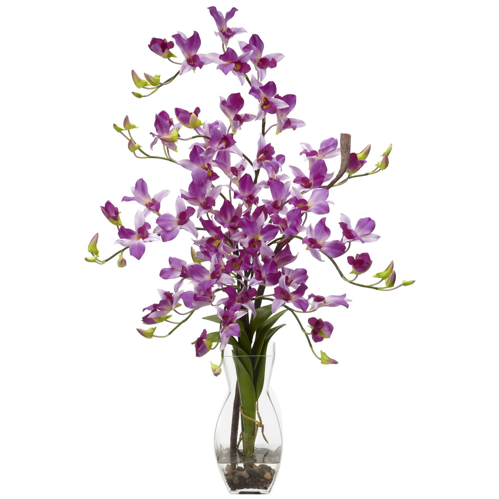 Dendrobium w/Vase Silk Flower Arrangement