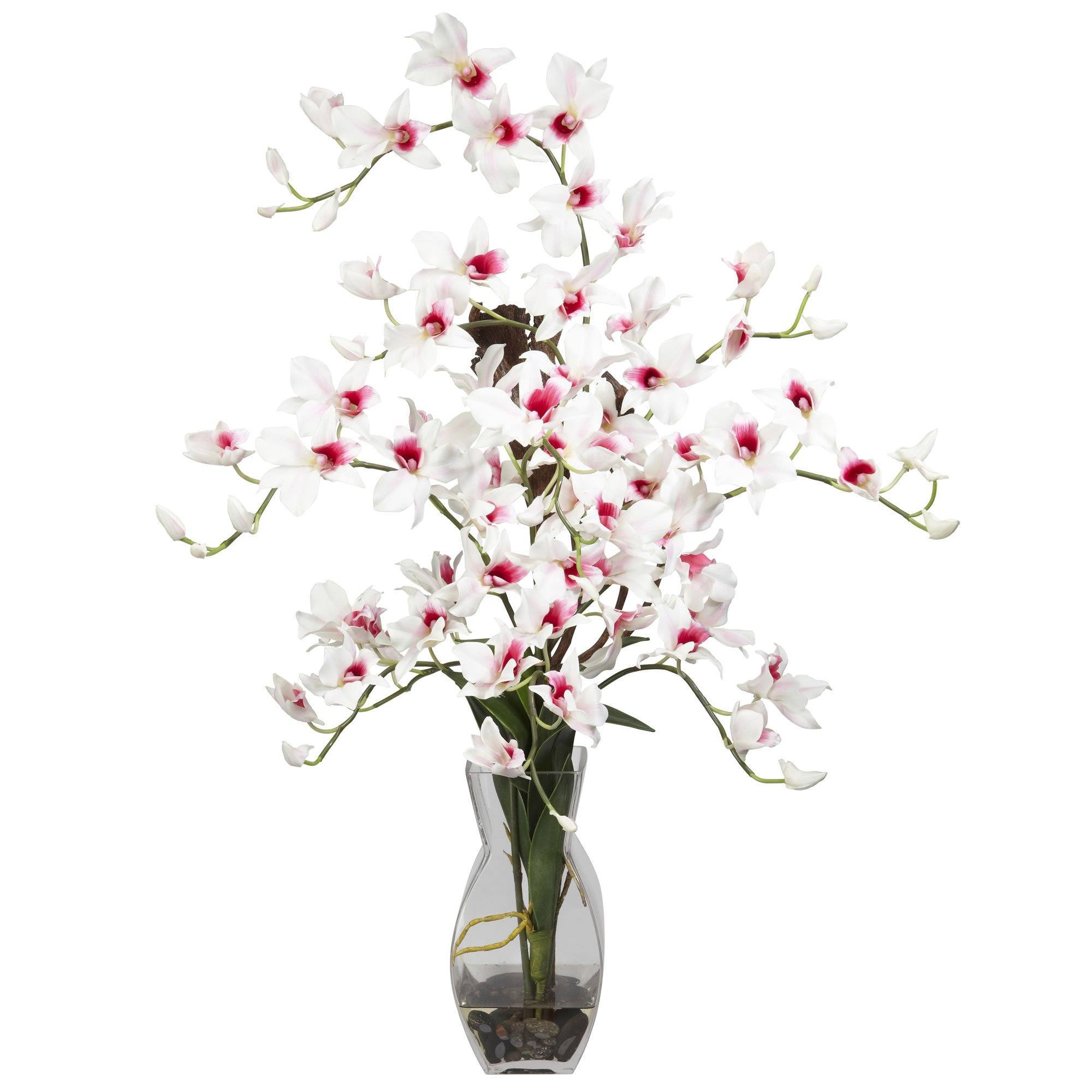 Dendrobium w/Vase Silk Flower Arrangement