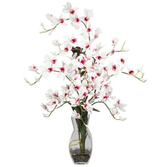 Dendrobium w/Vase Silk Flower Arrangement