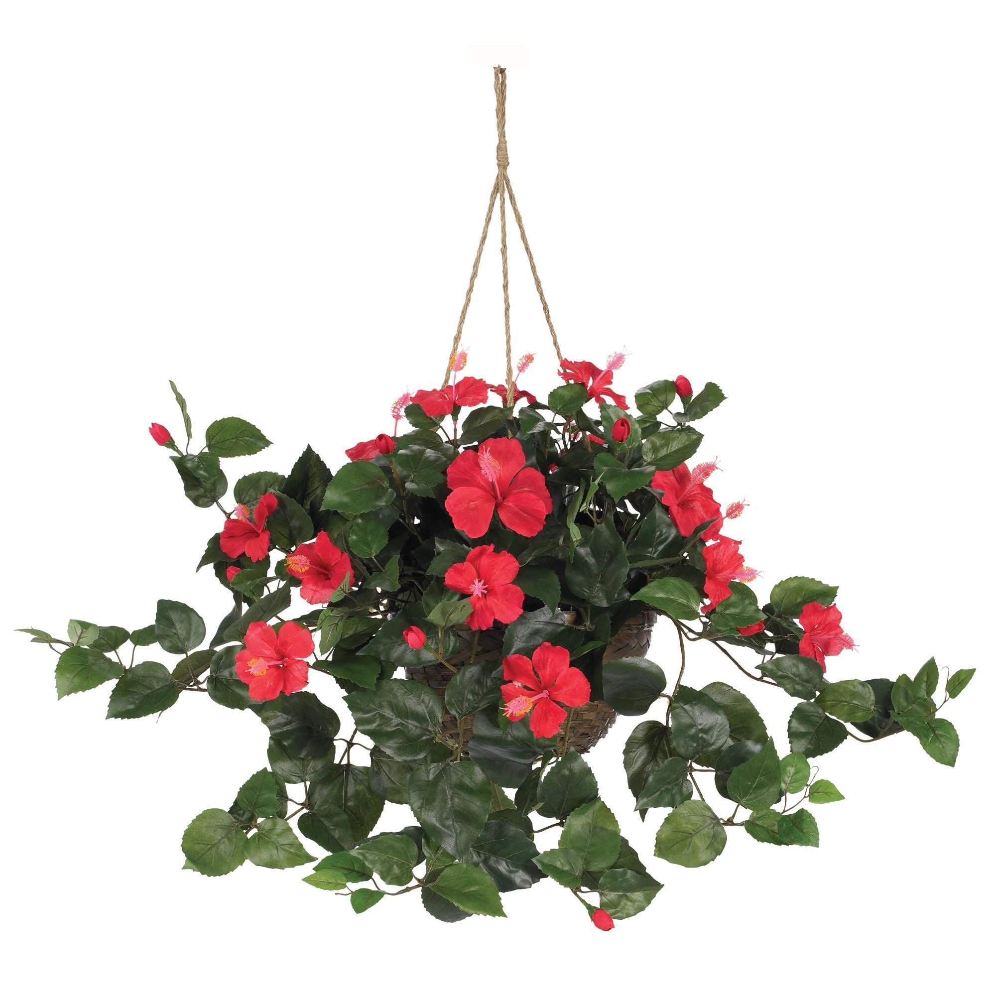 Artificial Hibiscus Hanging Basket