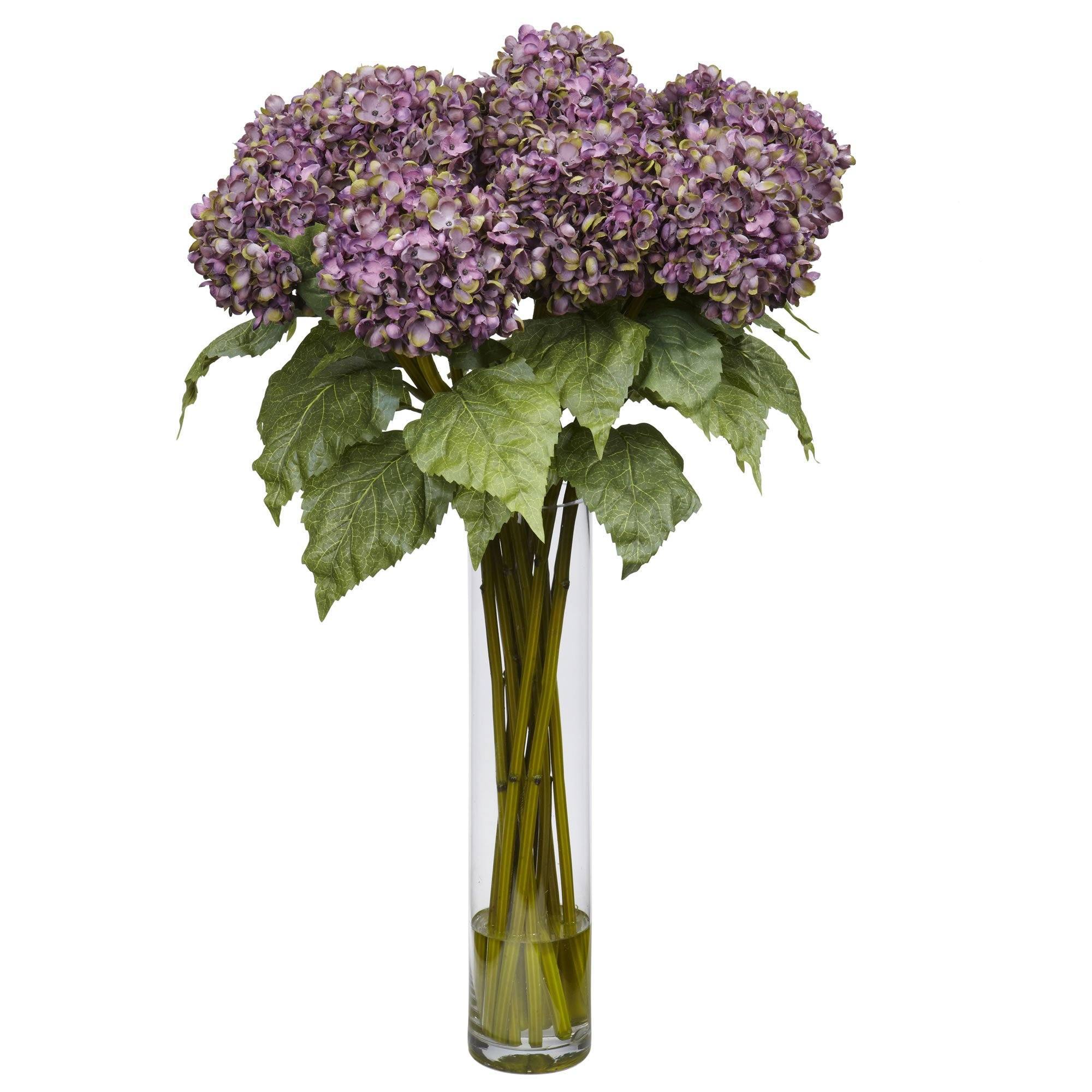 Hydrangea w/Cylinder Silk Flower Arrangement