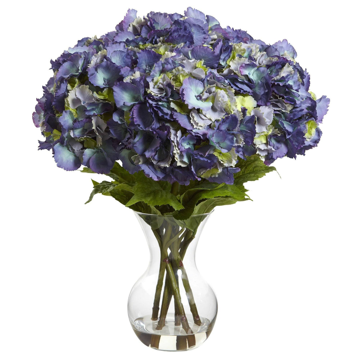 Large Hydrangea w/Vase Silk Flower Arrangement