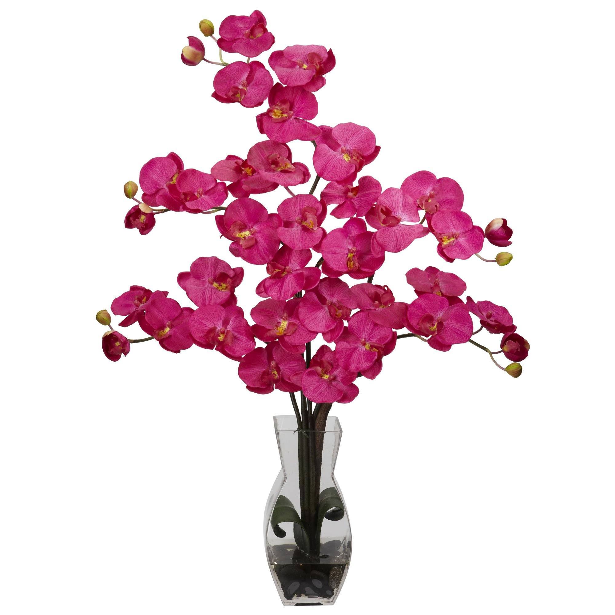 Phalaenopsis w/Vase Silk Flower Arrangement