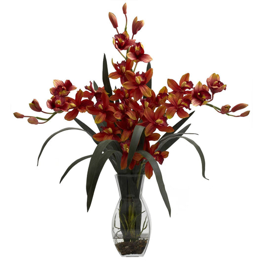 Triple Cymbidium w/Vase Arrangement