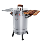 3-in-1 Stainless Steel Smoker Barrel Grill  Premium– Portable Charcoal BBQ with Thermometer, Outdoor Cooking Smoker for Camping, Backyard & Home BBQ INGRILL
