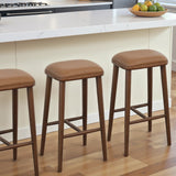 Jason Walnut PU Leather Bar Stool