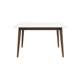 Levi Modern Style Solid Wood Rectangular White Top Dining Table 47"