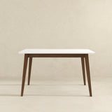 Levi Modern Style Solid Wood Rectangular White Top Dining Table 47"