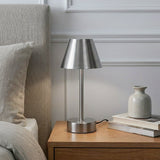 Elegance Rechargeable LED Table Lamp Brushed Nickel LED Touch Switch