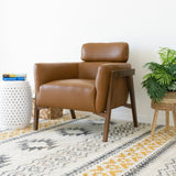 Kayson Tan Leather Lounge Chair