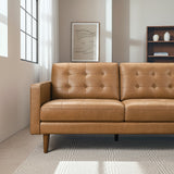 Lucco Genuine Tan Leather Right-Facing Sectional Sofa