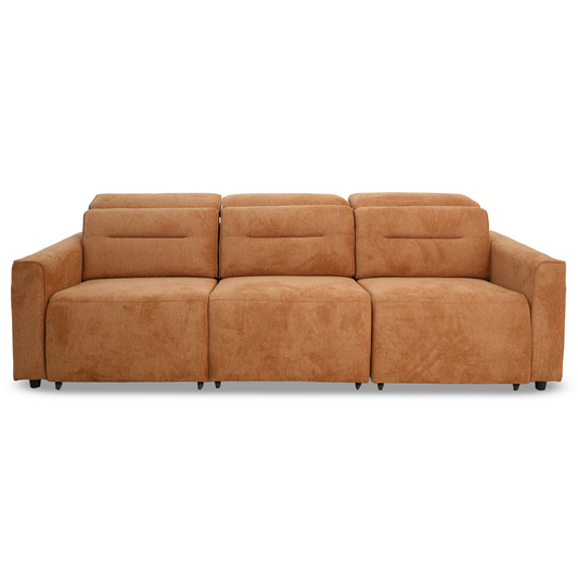 Falmouth Burnt Orange Fabric Power Slider Sofa