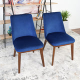 Clove Navy Blue Velvet Dining Chair (Set Of 2)