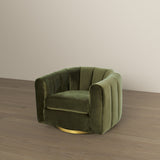 Cosey Green Velvet Swivel Chair