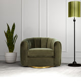 Cosey Green Velvet Swivel Chair