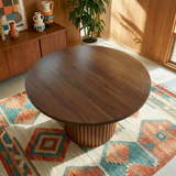 Merlin Solid Wood Walnut Round Dining Table