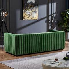 Dominic Channel Tufted Velvet Sofa