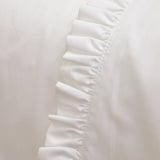 Audrey Ruffle Cotton Percale Sheet Set - White