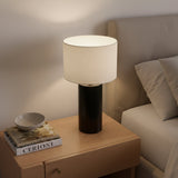 Aura Black Table Lamp with On/Off Switch Black Block Base