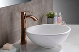 Deux Series 16 in. L x 16 in. W Top Mount Round Non-Porous Bathroom Vessel Sink in Glossy White Vitreous China Ceramic