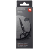 ZWILLING Beard Scissors (with extended handle width, scratch resistant, straight cutting edge and fine tip), Premium, Black, 4.5 inch