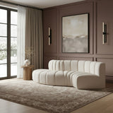 Arc - Boucle Fabric 4 Piece L-Shaped Modular Sofa