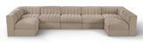 Rummi - Velvet Performance Fabric Upholstered 7 Piece Modular Sectional (With 2 Corner Chairs)