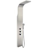 Arc Series 64 in. 2-Jetted Full Body Shower Panel with Heavy Rain Shower and Spray Wand in Brushed Stainless Steel