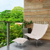 Indoor/Outdoor Puff Scroll Ottoman Dune Sand