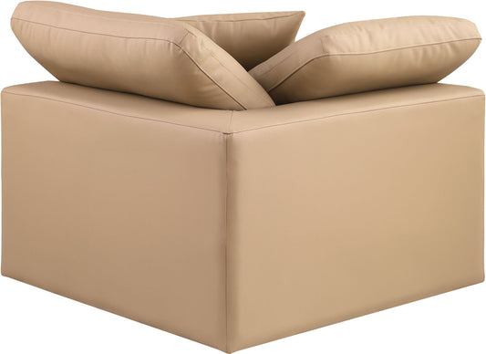 Comfy - Faux Leather Corner Chair - Tan