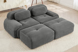 MIA 82'' Loveseat with 2 Ottomans