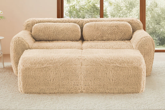 MELLOW 80" Loveseat with 2 Ottomans