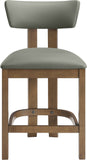Lavrin - Vegan Leather Upholstered Counter Stool (Set of 2) - Walnut Base