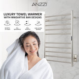 Bali Series 10-Bar Wall Mounted Electric Bathroom Towel Warmer Rack in Brushed Nickel Finish Stainless Steel