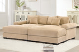 DESEO 92" Loveseat with 2 Ottomans