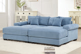 DESEO 92" Loveseat with 2 Ottomans