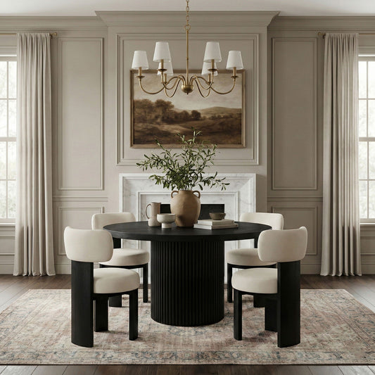Atelier - Vegan Leather Upholstered Dining Chair (Set of 2) - Taupe / Painted Black
