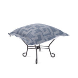 Indoor/Outdoor Puff Scroll Ottoman Syros Denim