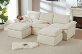 DERVAL 111" 3-Seater Sofa with 2 Ottomans