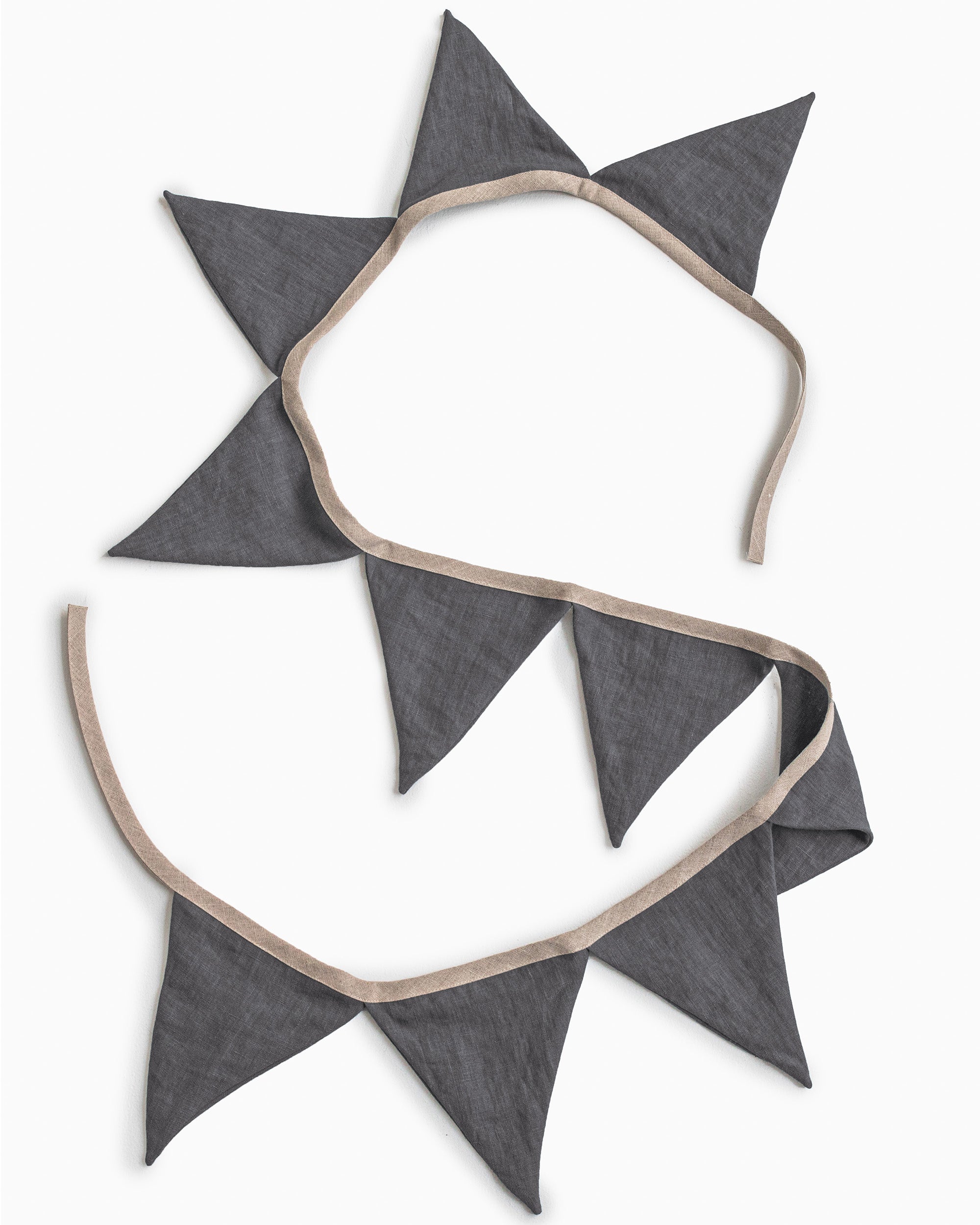 Linen bunting in Charcoal gray